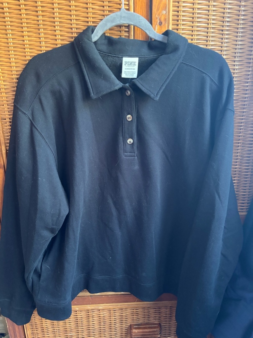 Victoria’s Secret PINK Button Up Collar Pullover Polo Long Sleeve Shirt